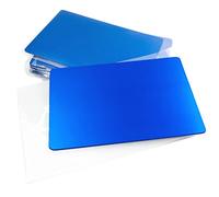 ebamaz Lot de 10 plaques en aluminium anodisé pour cartes de visite en métal 86 x 54 x 0,8 mm (bleu, vierge)