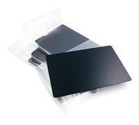 Ebamaz Lot de 10 plaques en aluminium anodisé pour cartes de visite en métal 86 x 54 x 0,8 mm (noir, vierge)