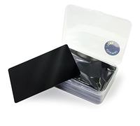 Ebamaz Lot de 100 cartes vierges fines en alliage d'aluminium noir