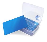 Ebamaz Lot de 100 plaques en alliage d'aluminium pour gravure au laser (bleu, vierge, fin) 8,6 x 5,3 x 0,2 cm