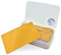 Ebamaz Lot de 100 plaques en alliage d'aluminium pour gravure au laser (doré, vierge, fin) 8,6 x 5,3 x 0,2 cm