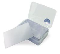 Ebamaz Lot de 100 plaques fines en alliage d'aluminium 8,6 x 5,3 x 0,2 cm pour gravure au laser (argent, vierge)