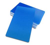 Ebamaz Lot de 50 cartes de visite en aluminium Bleu 0,45 mm 8,6 x 5,41 cm