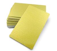 Ebamaz Lot de 50 cartes de visite par sublimation - Épaisseur : 0,45 mm - Vierges en aluminium - Pour impression couleur/impression UV/gravure laser personnalisée - Doré perle