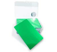 Ebamaz Lot de 50 cartes de visite vierges en aluminium de 0,45 mm d'épaisseur, 8,6 x 6,3 cm pour gravure laser (vert, vierge)