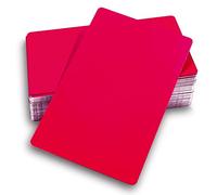 Ebamaz Lot de 50 cartes de visite vierges en aluminium de 0,45 mm d'épaisseur pour gravure laser (rouge, vierge)