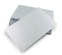 ebamaz Lot de 50 cartes de visite vierges en aluminium de 0,45 mm d'épaisseur pour impression couleur et gravure au laser (argent nacré)