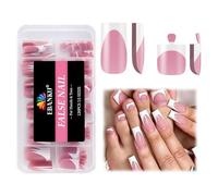 EBANKU 120PCS Blanc French Press on Nail Faux Ongles D'orteil Set, Medium Square Couverture Complète Capsule Ongle Faux Nails Pied pour Femmes Filles Nail Art, 15 Tailles