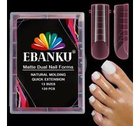 EBANKU 120PCS Poppit Ongle Kit pour Orteils, Rose Longue Carré Capsules Popits Ongle Pédicure d'extension Kit Matte Faux Ongles Capsules Couverture Complète Nail Tips pour Femme Fille