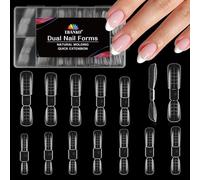 EBANKU 120PCS Poppit Ongle Kit, Réutilisable Double Shape Capsule Americaine Ongle Gel Nail d'extension Kit Faux Ongles Couverture Complète, PMMA Gel Pose Manucure pour Femme Fille