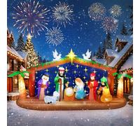 EBANKU 12FT Long Crèche Gonflable de Noël, décoration d'extérieur Gonflable représentant la Naissance de Jésus, idéale pour Les fêtes, Le Jardin, la pelouse et l'intérieur (12FT)