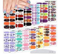 EBANKU 13 Feuilles Halloween Autocollant Ongle Auto-adhésif Stickers Ongles Crâne Citrouille 3D Nail Art Stickers Autocollants Sticker Ongle Nail Art Décalcomanies pour Femmes Filles