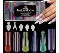 EBANKU 144PCS Poppit Ongle Kit, Réutilisable Capsules Popits Ongle Nail d'extension Kit Faux Ongles Capsules Couverture Complète Nail Tips avec 72 PCS French Autocollants Pour Ongles(6 Modèles)