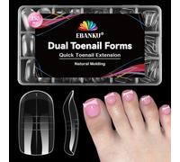 EBANKU 150PCS Poppit Ongle Kit pour Orteils, Longue Carré Capsules Popits Ongle Pédicure d'extension Kit Matte Faux Ongles Capsules Couverture Complète Nail Tips pour Femme Fille
