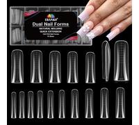EBANKU 150PCS Poppit Ongle Kit, Réutilisable Capsule Americaine Ongle Gel Nail d'extension Kit Duck Forme Faux Ongles Couverture Complète, PMMA Gel Pose Manucure pour Femme Fille
