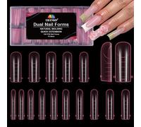 EBANKU 150PCS Poppit Ongle Kit, Réutilisable Capsule Americaine Ongle Gel Nail d'extension Kit Rose Carré Faux Ongles Couverture Complète, PMMA Gel Pose Manucure pour Femme Fille
