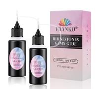 EBANKU 2 PCS Colle Faux Ongle Extra Forte, Nail Glue Gel Pour Remplissage Gem Crystal Diamond Jewelry Nail Decoration (20ml)