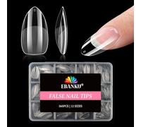 EBANKU 240 Pièces Ongles Faux Tips D'Ongles Amandes Moyens, 12 Tailles