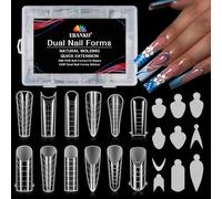 EBANKU 288 PCS Faux Ongles Capsule Ongles Acrylique,Nail d'extension Kit Matte Faux Ongles Capsules Couverture Complète Nail Tips avec 120 PCS French Autocollants Pour Ongles (12 Modèles)