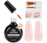 EBANKU 30ML Gel Construction Ongle UV, 8 en 1 Builder Jelly Pink Gel Clair Gummy Base Pose Americaine Nail Extension Gel UV/LED Gel pour Extension Et Renforcement Manucure de Réparation