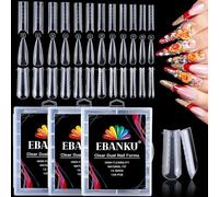 EBANKU 360pcs Système De Formes D'Ongles Doubles, 3 Formes Transparents Capsule pour Extension en Gel, 12 Tailles avec Échelle