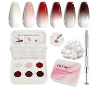 EBANKU 6 Couleurs Kit de Vernis à Ongles Ombre | Ombré Ongles Gel à Tamponner Effet Dégradé avec Stylo et 100 Éponges, Gel pour Ombrage et Art de l'ongle French, Palette B