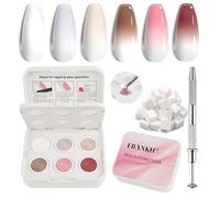 EBANKU 6 Couleurs Kit de Vernis à Ongles Ombre | Ombré Ongles Gel à Tamponner Effet Dégradé avec Stylo et 100 Éponges, Gel pour Ombrage et Art de l'ongle French, Palette A