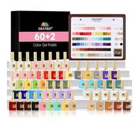 EBANKU 60 Couleurs 15ML Vernis Gel Semi Permanent, Même Couleur Même Flacon avec 2PCS Base et Top Coat Vernis Gel UV Semi Permanent pour Studio de Manucure DIY Home