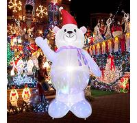 EBANKU 8 FT Ours Polaire Gonflable de Noël Bonhomme de Neige Gonflable Lumineux Jardin Aire de Party Decor Yard Intérieur Extérieur (8FT)