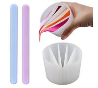 EBANKU Acrylique Pour Split Cup, 5 Canaux Verser de la Peinture Split Cup Gobelets Fendus en Silicone avec 2 pièces Bâtons Mélangeurs en Silicone Pour Split Dividers Peinture Fournitures de Bricolage