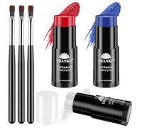 EBANKU Colori Viso Corpo Pittura Stick Olio Bastoncini Neri Crema Sportiva Scheletro Joker Mimo Fondotintat Pittura per il Viso per Halloween Cosplay Festa (Blanc, rouge et bleu foncé)