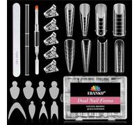 EBANKU Dual Form Kit, 192PCS Poly Gel formes pour ongles français, Couverture complète Ongles moule Tips Extension des ongles acrylique avec 96PCS ongles formes autocollants