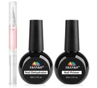 EBANKU Kit déshydrateur et huile de soin des ongles professionnel, primer et préparation des ongles, séchage rapide à l'air libre, pour vernis gel et poudre à ongles, 30 ml