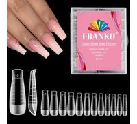 EBANKU Lot de 120 faux ongles en polygel, transparents et mats en forme de T pour pédicure réutilisables pour extensions de pédicure, 12 tailles