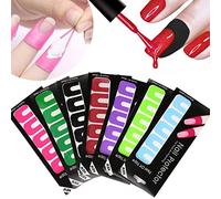 EBANKU Lot de 14 feuilles de 140 autocollants jetables en forme de U pour la peinture des ongles, protection en plastique souple, anti-fuite, outil de manucure