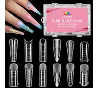 EBANKU Lot de 288 faux ongles en polygel, transparents et réutilisables, pour pédicure extensions Polygel, 12 styles