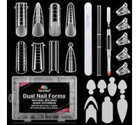 EBANKU Lot de 288 outils de manucure pour faux ongles avec 96 films à ongles français à double extrémité, pinceau polygel et lime (8 styles)