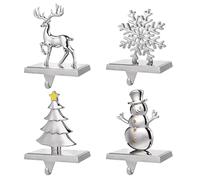 EBANKU Lot de 4 Crochets pour Chaussette de Noël, Cintres Décoratifs de Support en Métal pour Cheminée pour Noël Fête Maison Chambre