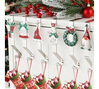 EBANKU Lot de 6 Porte-Chaussettes de Noël pour Cheminée - Supports Décoratifs pour Mantel, Décoration de Noël & Idée Cadeau (D-6P)
