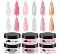 EBANKU Lot de 6 poudres acryliques roses - Grande capacité - Pour extensions d'ongles en acrylique, sculpture des ongles, longue durée, pas besoin de lampe à ongles - Rose