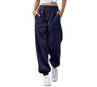 EBANKU Pantalon de survêtement pour Femme avec Poches - Pantalon de survêtement uni - Baggy - Taille élastique - pour Hip hop décontracté, Gym et Jogging