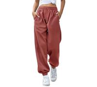 EBANKU Pantalon de survêtement pour Femme avec Poches - Pantalon de survêtement uni - Baggy - Taille élastique - pour Hip hop décontracté, Gym et Jogging