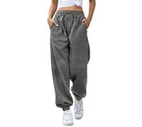 EBANKU Pantalon de survêtement pour Femme avec Poches - Pantalon de survêtement uni - Baggy - Taille élastique - pour Hip hop décontracté, Gym et Jogging
