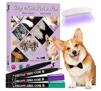 EBANKU Stylos à Vernis à Ongles pour Chien, Séchage rapide,Stylo Nail Art pour Chien, Chat, lapin, kit Nail Art pour animal Compagnie, Chiot, Chat ou Autres Animaux Compagnie (3 Colors Set)