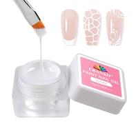 EBANKU Vernis à ongles en gel, vernis à ongles blanc sans essuyer pour French Tips pour dessiner des rayures, des motifs floraux, salon, manucure DIY à la maison, lumière UV nécessaire (Pot Rond)