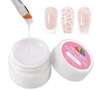 EBANKU Vernis à ongles en gel, vernis à ongles blanc sans essuyer pour French Tips pour dessiner des rayures, des motifs floraux, salon, manucure DIY à la maison, lumière UV nécessaire (Boîte Ronde)