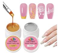 EBANKU Vernis à ongles gel, 2 pots or et argent, vernis à ongles gel sans traces pour French Tips, pour dessiner des rayures, des motifs floraux, manucure de salon à faire soi-même (Boîte Ronde)