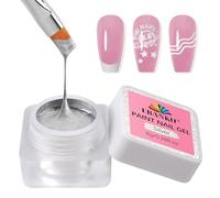 EBANKU Vernis à ongles gel, vernis à ongles argenté sans essuyer pour French Tips pour dessiner des rayures, des motifs floraux, salon, manucure DIY à la maison (Pot Rond)
