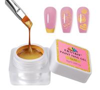 EBANKU Vernis à ongles gel, Vernis à ongles doré sans essuyer pour French Tips pour dessiner des rayures et des motifs floraux pour le salon ou à la maison, lumière UV nécessaire (Pot Rond)