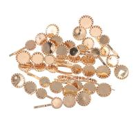 Ébauches D’épingles à Cheveux Rondes en Métal Doré 20 Pièces | Plateau Rond Renforcé, Base Plate pour Cabochons et Cristaux, Usage Bricolage Bijou, Fête et Réparation